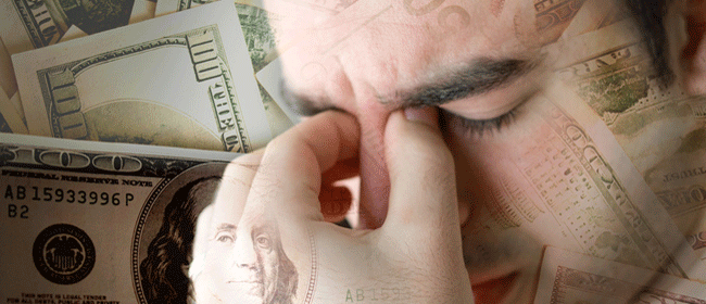 Sress about money bills collections debt foreclosure repossession